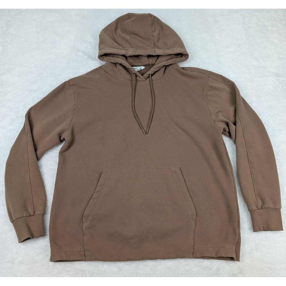 Athleta Retroplush Revive Hoodie Size L-T Sweatshirt Brown Relaxed Activewear